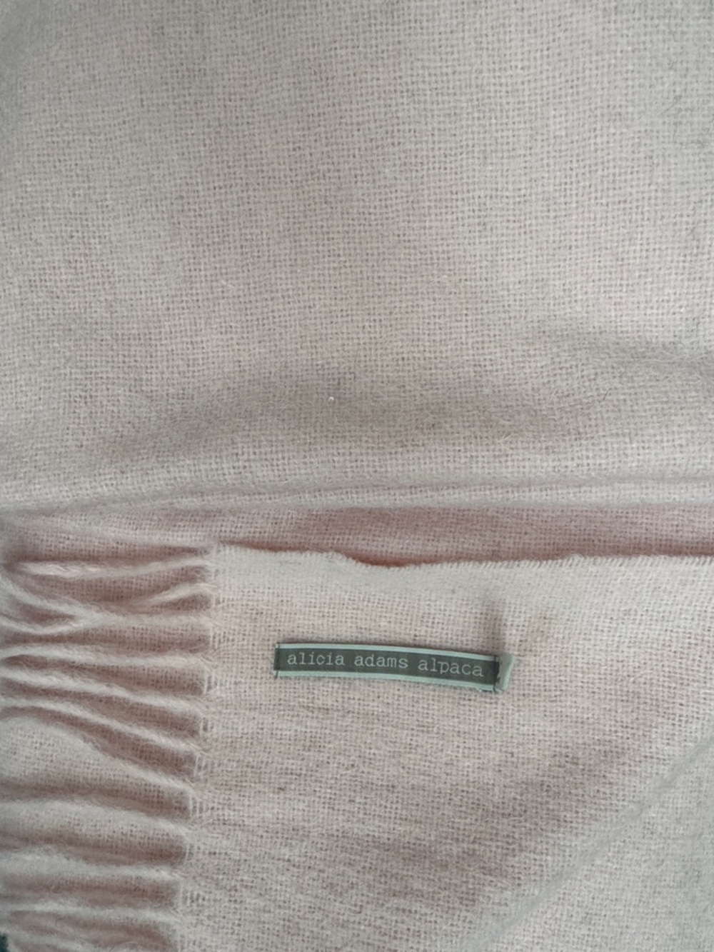 Alicia Adams Alpaca Pale Blush Fringe Scarf